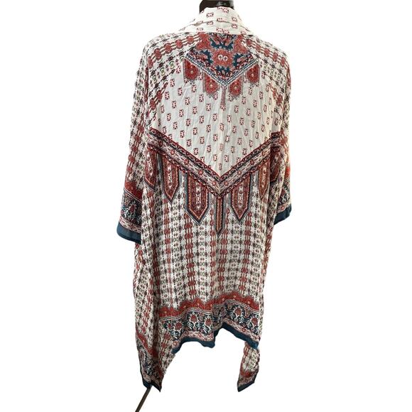 Boho Duster Jacket, Gauzy, Fall Colors, Ladies Med - Picture 4 of 6